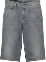 Balenciaga SS23 Washed Mid-Rise Straight Denim Shorts Unisex Blue 753212TNW654036 Balenciaga SS23 Washed Mid-Rise Straight Denim Shorts Unisex Blue 753212TNW654036