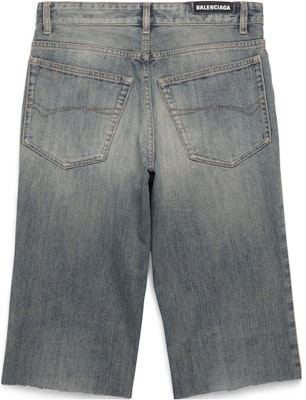 Balenciaga SS23 Washed Mid-Rise Straight Denim Shorts Unisex Blue 753212TNW654036 Lookbook Balenciaga SS23 Washed Mid-Rise Straight Denim Shorts Unisex Blue 753212TNW654036