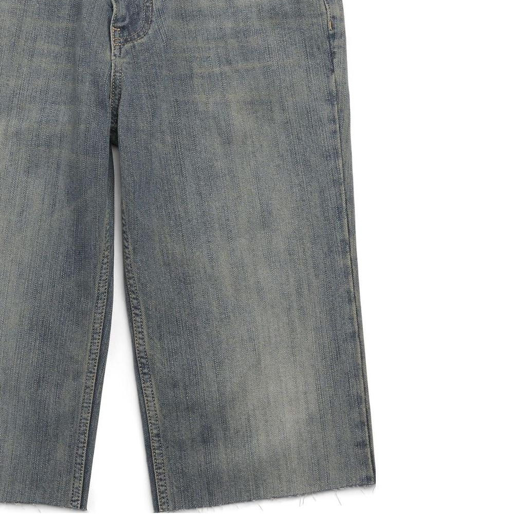 Details for Balenciaga SS23 Washed Mid-Rise Straight Denim Shorts Unisex Blue 753212TNW654036