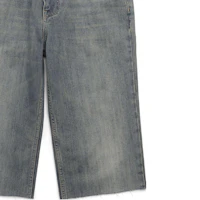 Details for Balenciaga SS23 Washed Mid-Rise Straight Denim Shorts Unisex Blue 753212TNW654036