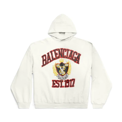 Balenciaga SS23 White Alphabet Print Oversized Hoodie Unisex. 744463TOVK29012