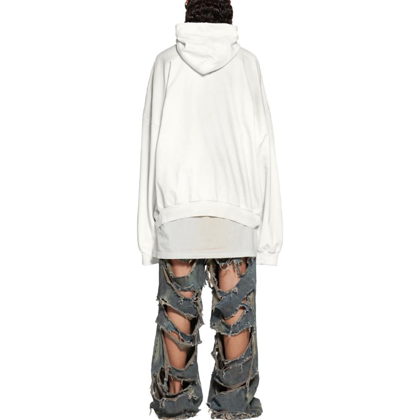 Balenciaga SS23 White Alphabet Print Oversized Hoodie Unisex. 744463TOVK29012 圖 5