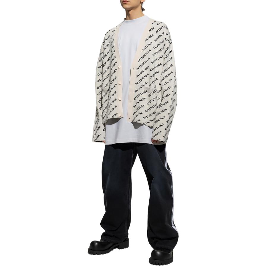 Balenciaga SS23 White Letter Print Knit Cardigan Regular Fit  Sweater. 736248T32339054 圖 3