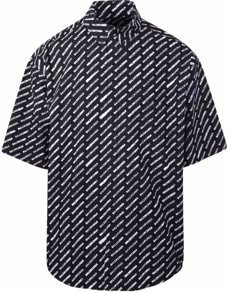 balenciaga-ss-24-black-button-up-short-sleeve-shirt-with-allover-logo-print-681702-tql-071070