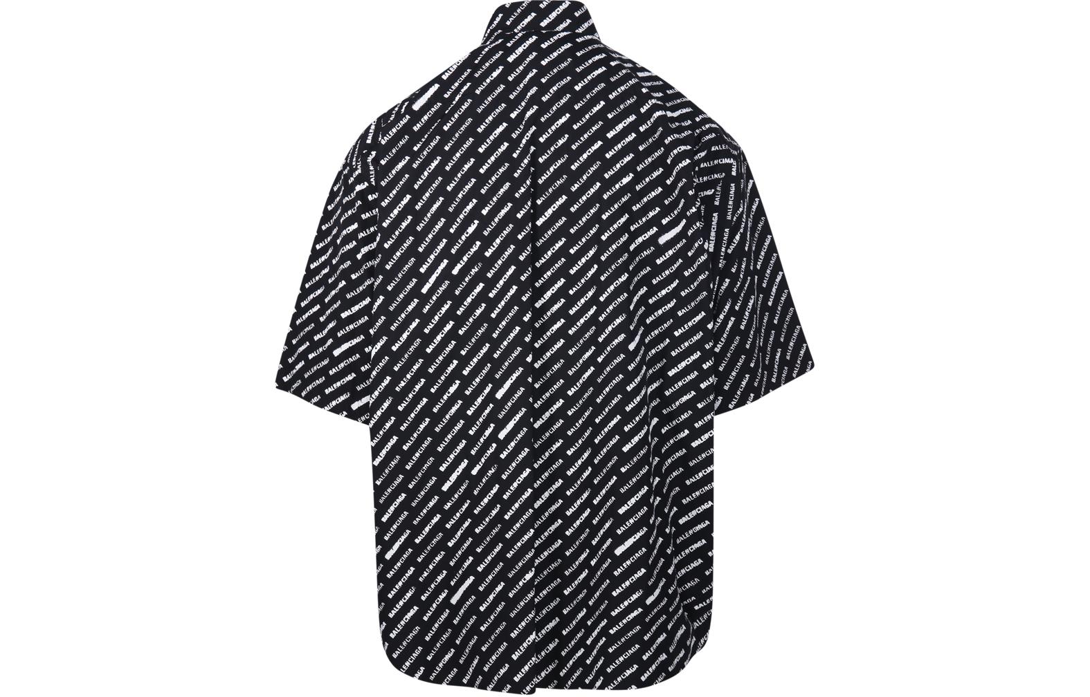 Balenciaga SS24  Black Button-Up Short Sleeve Shirt with Allover Logo Print. 681702TQL071070 圖 3