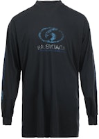 Balenciaga SS24 Black Oversized Long Sleeve T-Shirt with Logo Print. 739027TPVM31412 Balenciaga SS24 Black Oversized Long Sleeve T-Shirt with Logo Print. 739027TPVM31412
