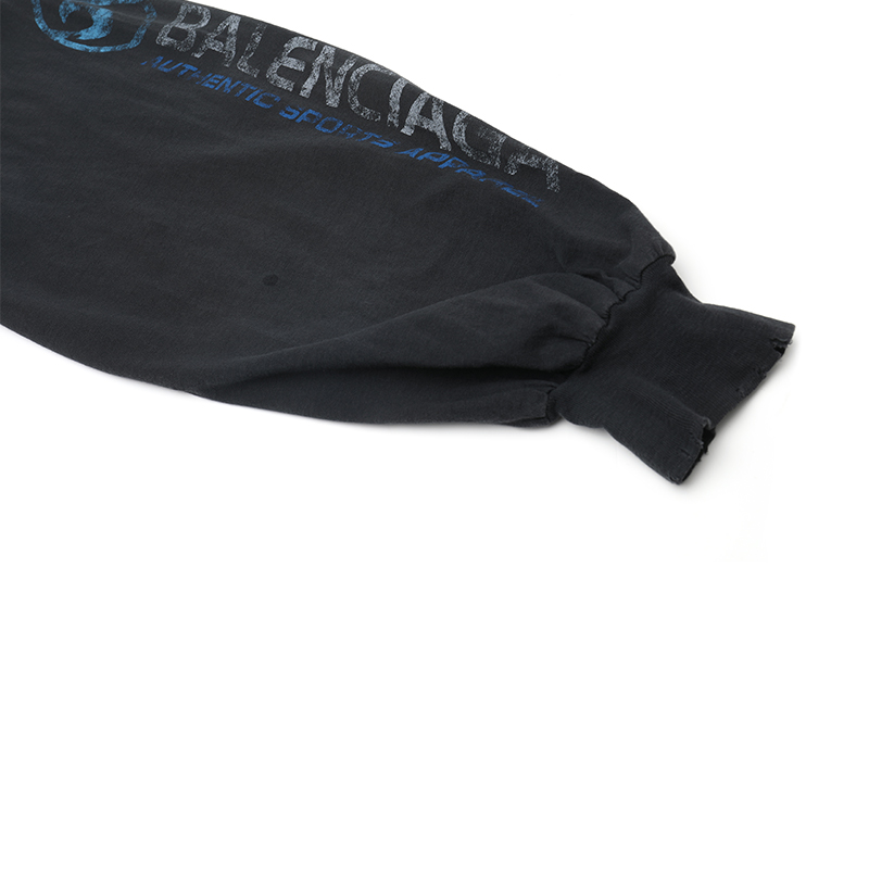 Purchase Balenciaga SS24 Camiseta Negra Oversized de Manga Larga con Logo. 739027TPVM31412