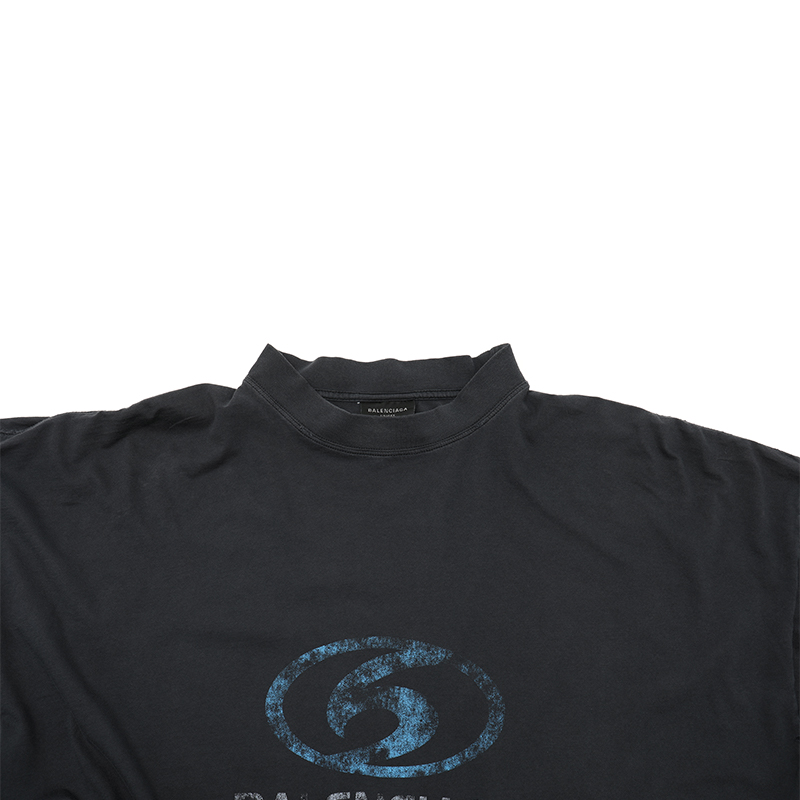 Details for Balenciaga SS24 Camiseta Negra Oversized de Manga Larga con Logo. 739027TPVM31412