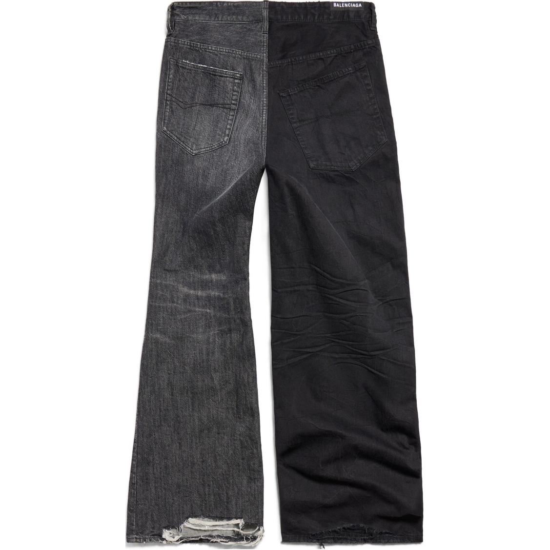 Lookbook 발렌시아가 SS24 블랙 레귤러핏 패치워크 버튼 데님 진. 793766TQW711776