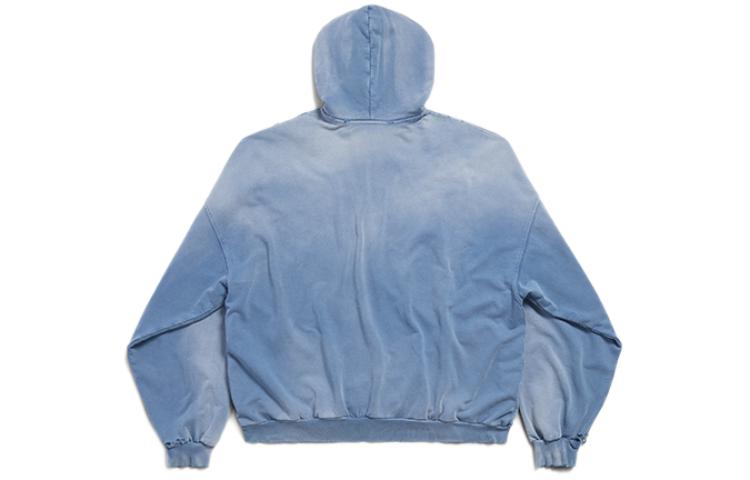 Lookbook Balenciaga SS24 藍色字母印花寬鬆連帽長袖上衣 744462TQVO24530