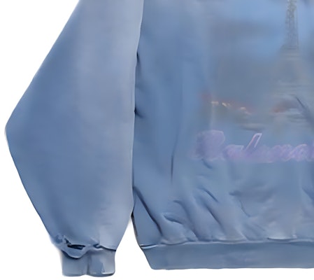 Balenciaga SS24 藍色字母印花寬鬆連帽長袖上衣 744462TQVO24530 Cheap Balenciaga SS24 藍色字母印花寬鬆連帽長袖上衣 744462TQVO24530