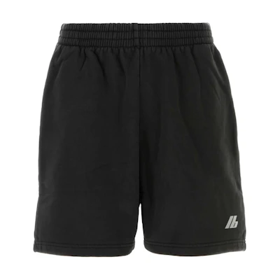Balenciaga SS24 Charcoal Grey Logo Elastic Relaxed Fit Shorts. 676137TQVT81083