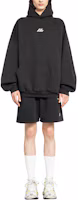 Shop Balenciaga SS24 Charcoal Grey Logo Elastic Relaxed Fit Shorts. 676137TQVT81083