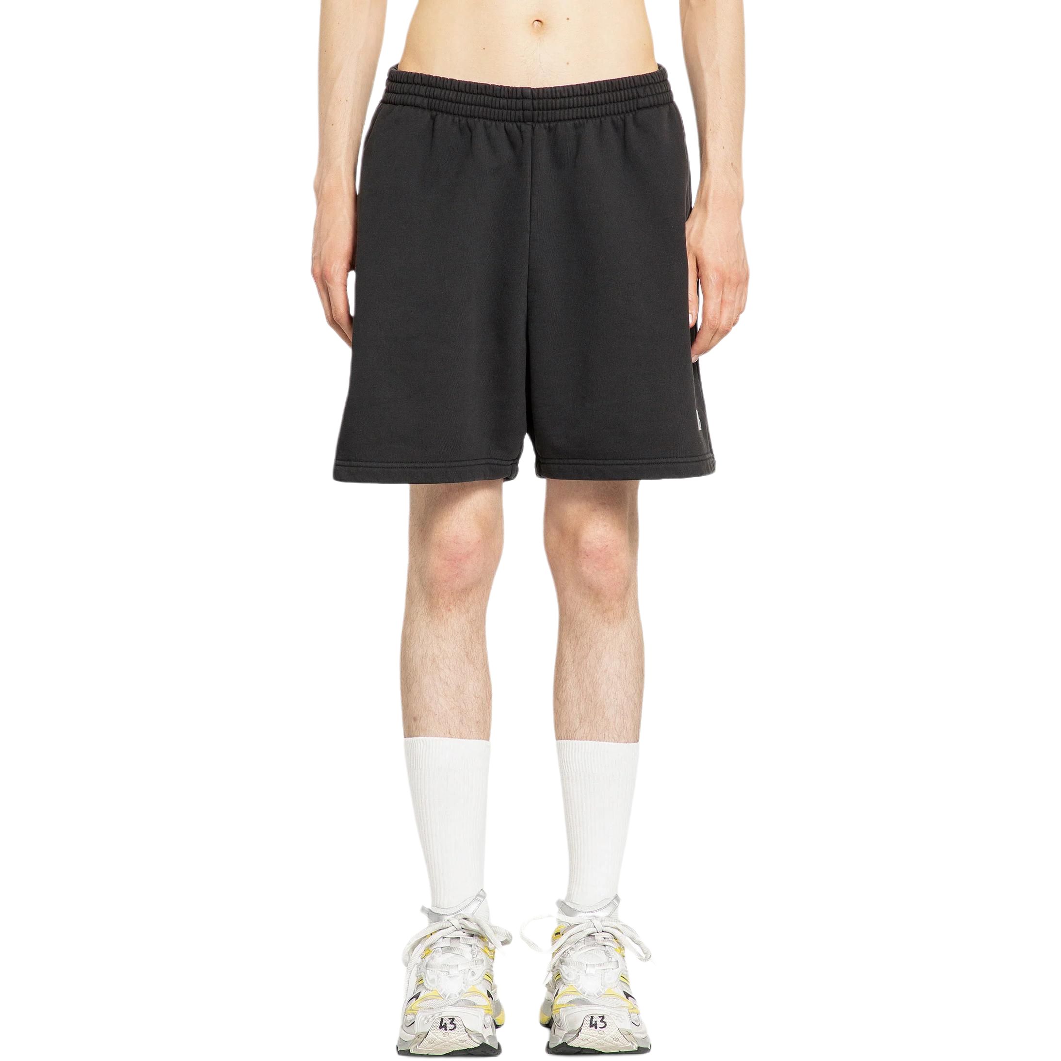 Purchase 발렌시아가 SS24 차콜 그레이 로고 엘라스틱 릴렉스 핏 쇼츠. 676137TQVT81083