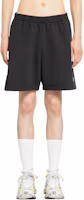 Purchase Balenciaga SS24 Charcoal Grey Logo Elastic Relaxed Fit Shorts. 676137TQVT81083
