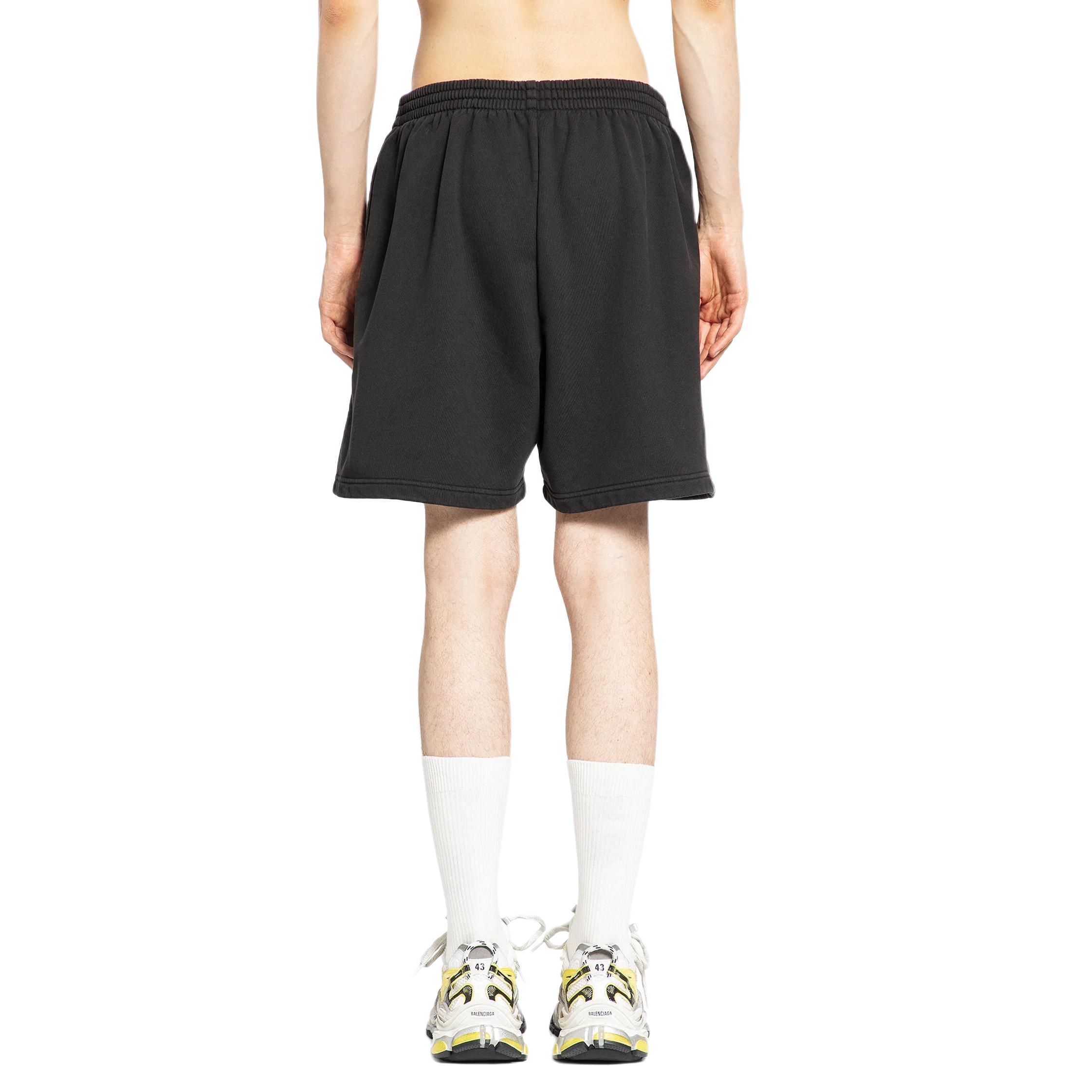 Details for 발렌시아가 SS24 차콜 그레이 로고 엘라스틱 릴렉스 핏 쇼츠. 676137TQVT81083