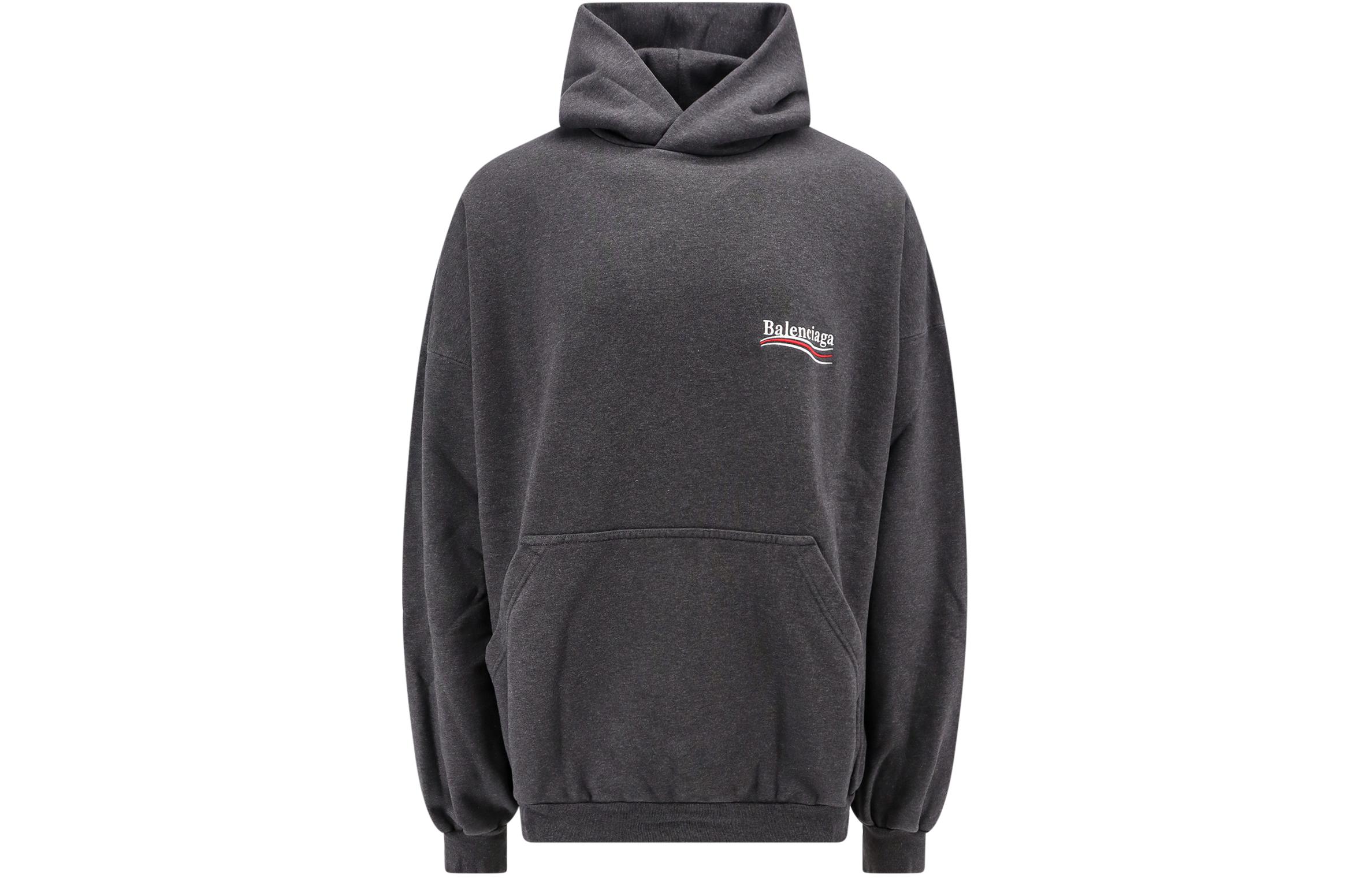 Order Balenciaga SS24 Sudadera con Capucha Gris Estampado de Letras Fit Regular. 739024TKVI91662