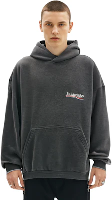 Balenciaga SS24 Sudadera con Capucha Gris Estampado de Letras Fit Regular. 739024TKVI91662 Shop Balenciaga SS24 Sudadera con Capucha Gris Estampado de Letras Fit Regular. 739024TKVI91662