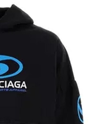 발렌시아가 SS24 로고 프린트 후디 캐주얼 긴팔 레귤러 핏. 761458TPVU71165 1