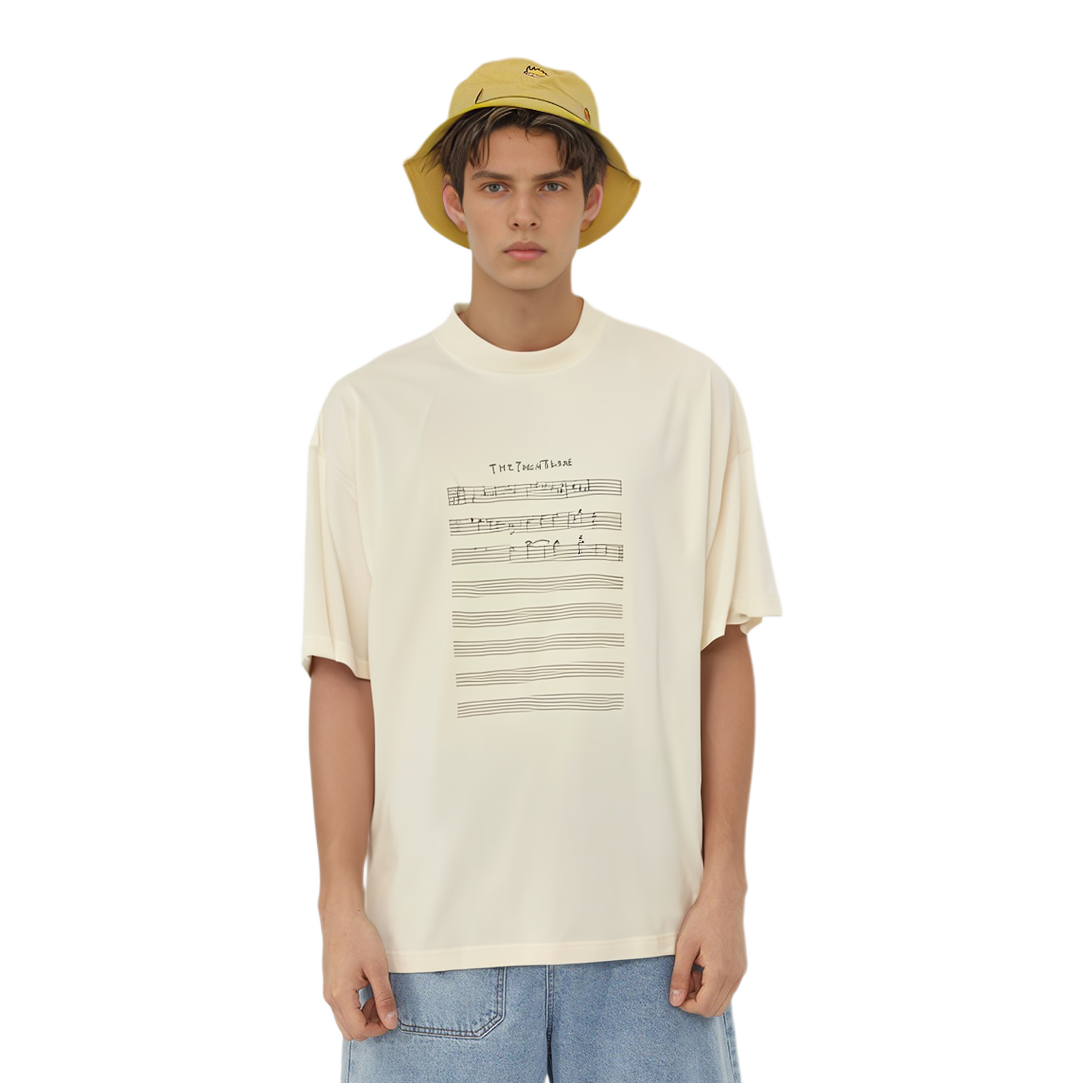 Balenciaga SS24  Oversized Distressed Logo Print Beige Short Sleeve T-Shirt. 694576TMVO59069 圖 4