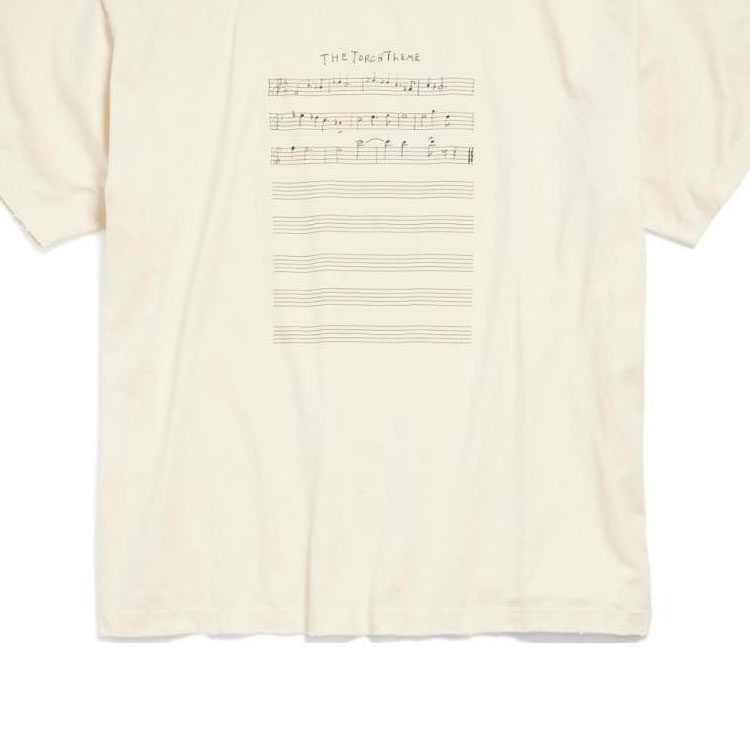 Balenciaga SS24  Oversized Distressed Logo Print Beige Short Sleeve T-Shirt. 694576TMVO59069 圖 6