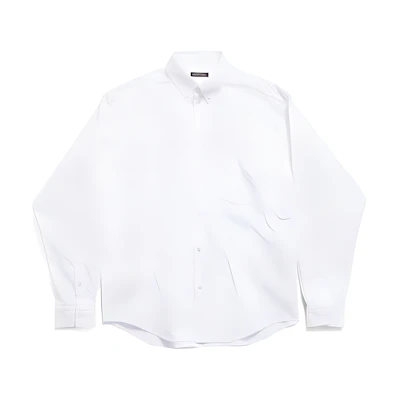 Balenciaga SS24 Oversized White Long-Sleeve Shirt with Pointed Collar. 790731TNM609000