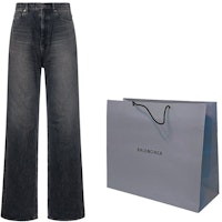 Balenciaga SS24 Washed Mid-Rise Flared Jeans Relaxed Fit Grey 773760TBP471205 Balenciaga SS24 Washed Mid-Rise Flared Jeans Relaxed Fit Grey 773760TBP471205