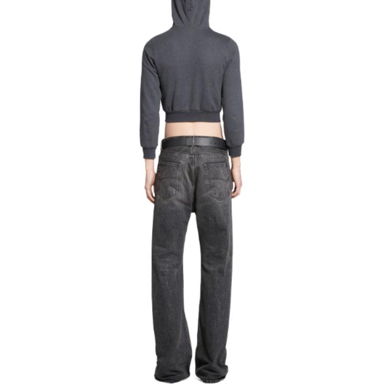 Sizing 발렌시아가 SS24 워시드 미드라이즈 플레어드 진 릴렉스 핏 그레이 773760TBP471205