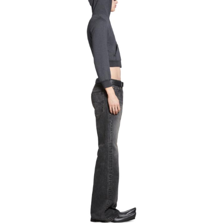 Cheap 발렌시아가 SS24 워시드 미드라이즈 플레어드 진 릴렉스 핏 그레이 773760TBP471205