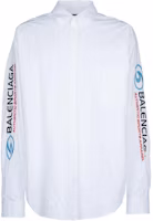 Balenciaga SS24 White Embroidered Logo Long Sleeve Shirt Regular Fit. 773390TNM609000 Balenciaga SS24 White Embroidered Logo Long Sleeve Shirt Regular Fit. 773390TNM609000
