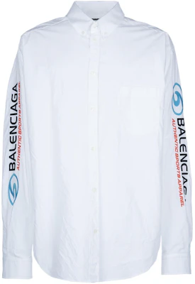Balenciaga SS24 White Embroidered Logo Long Sleeve Shirt Regular Fit. 773390TNM609000 Order Balenciaga SS24 White Embroidered Logo Long Sleeve Shirt Regular Fit. 773390TNM609000