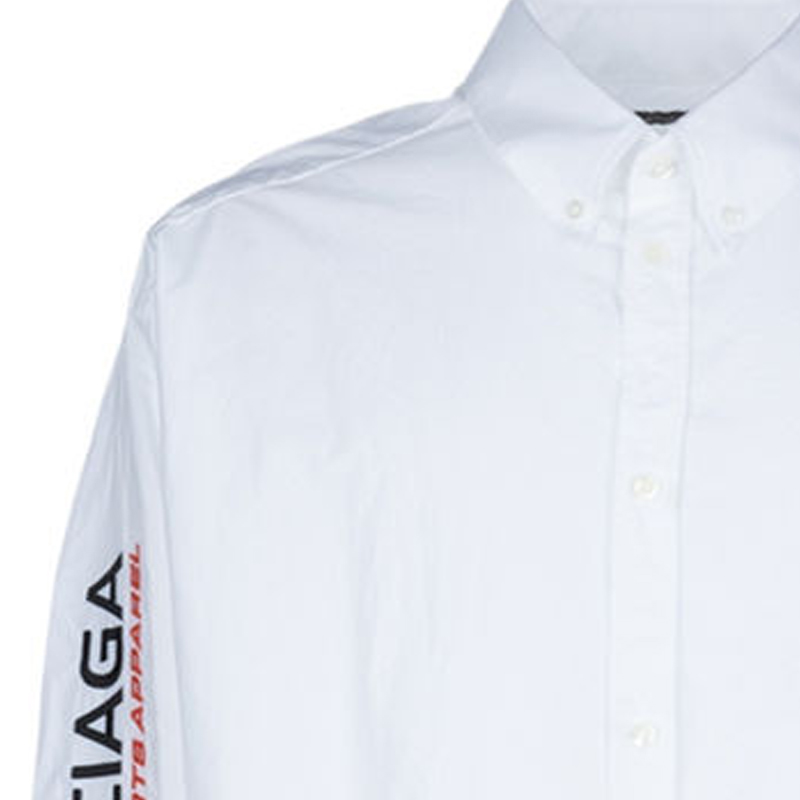 Balenciaga SS24  White Embroidered Logo Long Sleeve Shirt Regular Fit. 773390TNM609000 圖 5
