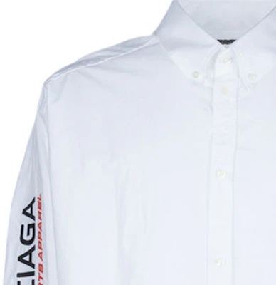 Balenciaga SS24 White Embroidered Logo Long Sleeve Shirt Regular Fit. 773390TNM609000 Purchase Balenciaga SS24 White Embroidered Logo Long Sleeve Shirt Regular Fit. 773390TNM609000