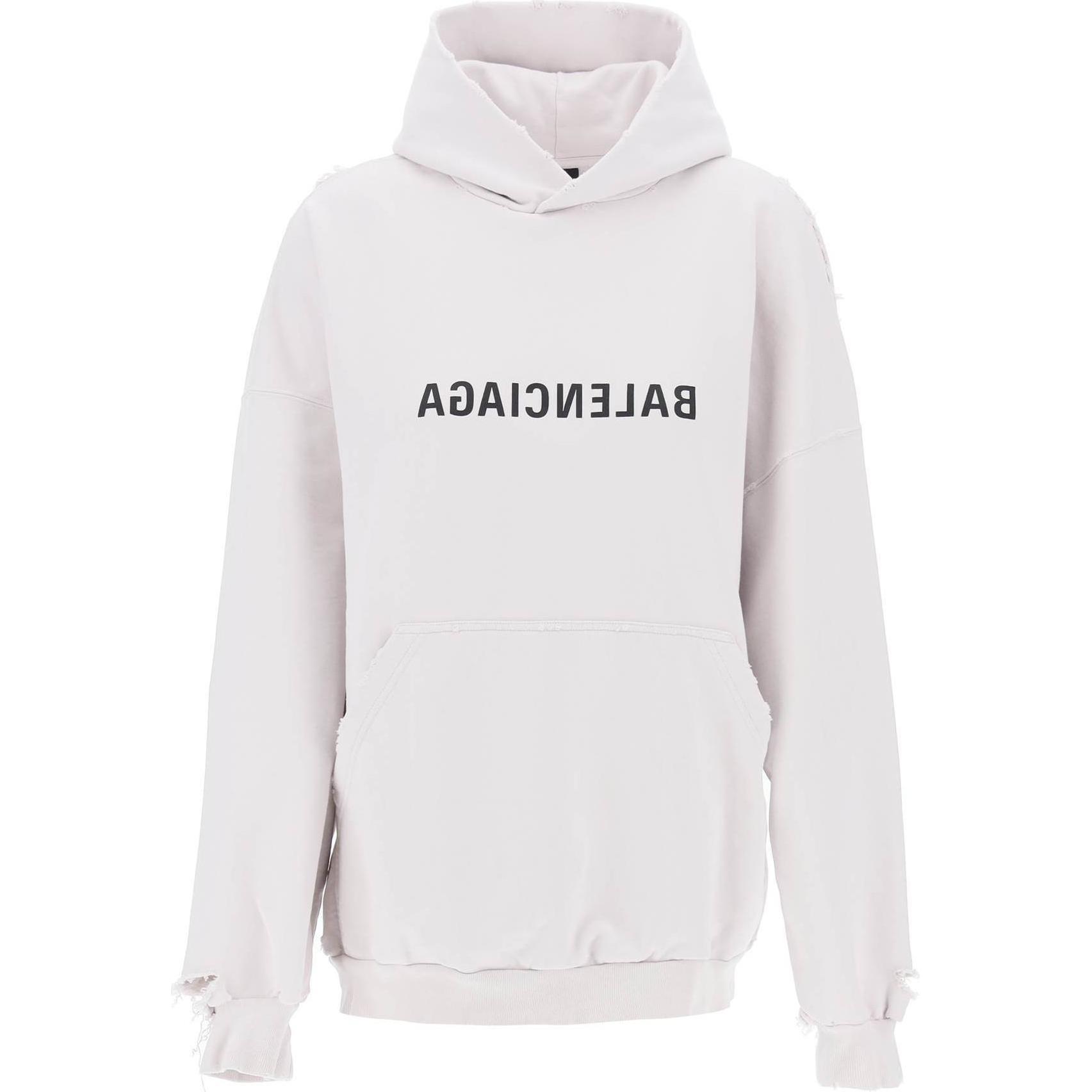 Balenciaga SS24  White Logo Print Hoodie - Oversized Fit. 739024TQVN83307