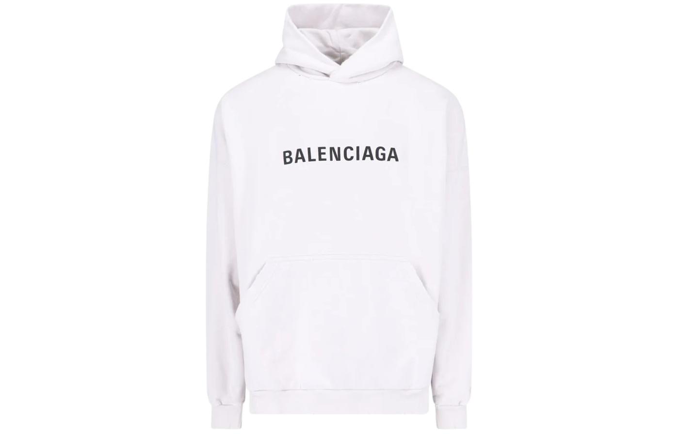 Balenciaga SS24  White Logo Print Hoodie - Oversized Fit. 739024TQVN83307 圖 2