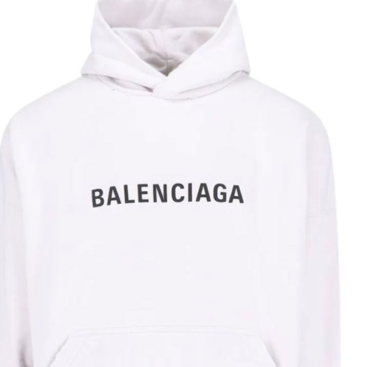 Balenciaga SS24  White Logo Print Hoodie - Oversized Fit. 739024TQVN83307 圖 5