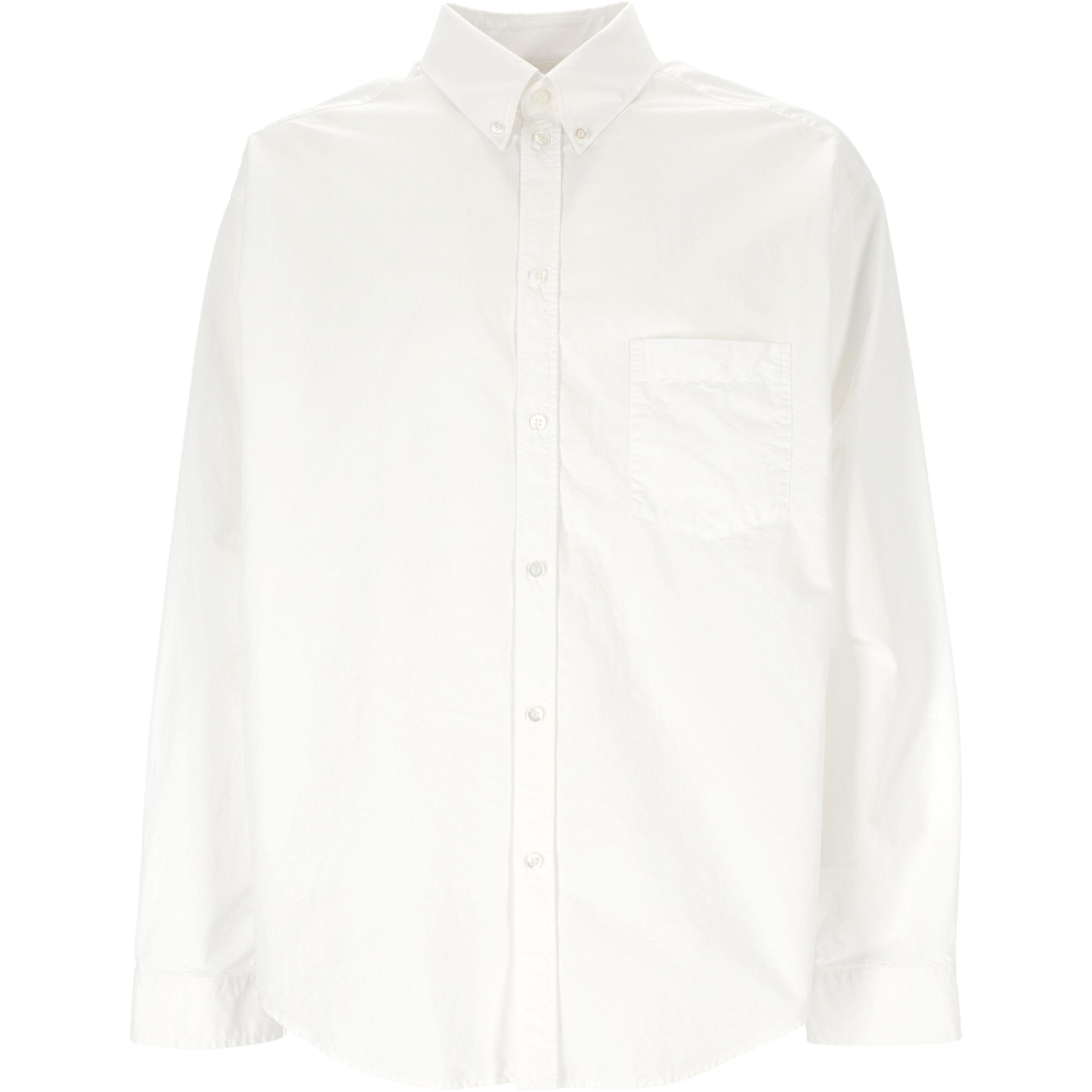 Balenciaga SS24  White Logo Print Long Sleeve Relaxed Fit Shirt. 794583TNM609000