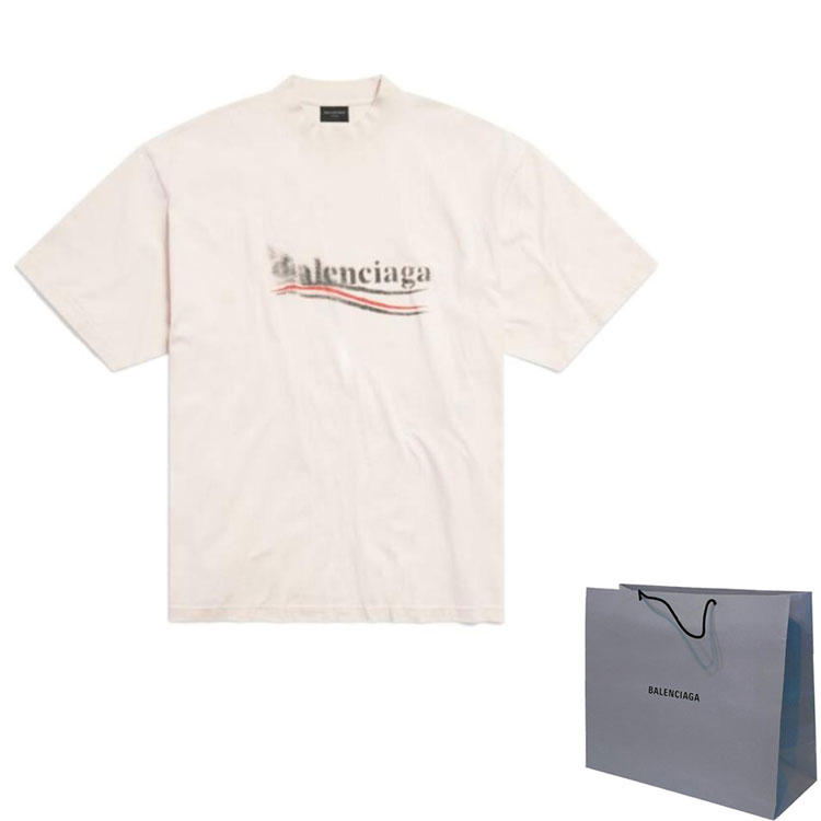 Shop 巴黎世家 SS24 字母印花中性款圆领T恤 常规版型 灰白配色 764235TQVI59784