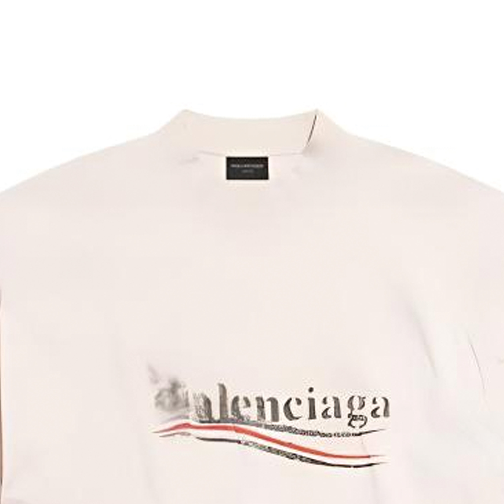 Purchase 巴黎世家 SS24 字母印花中性款圆领T恤 常规版型 灰白配色 764235TQVI59784