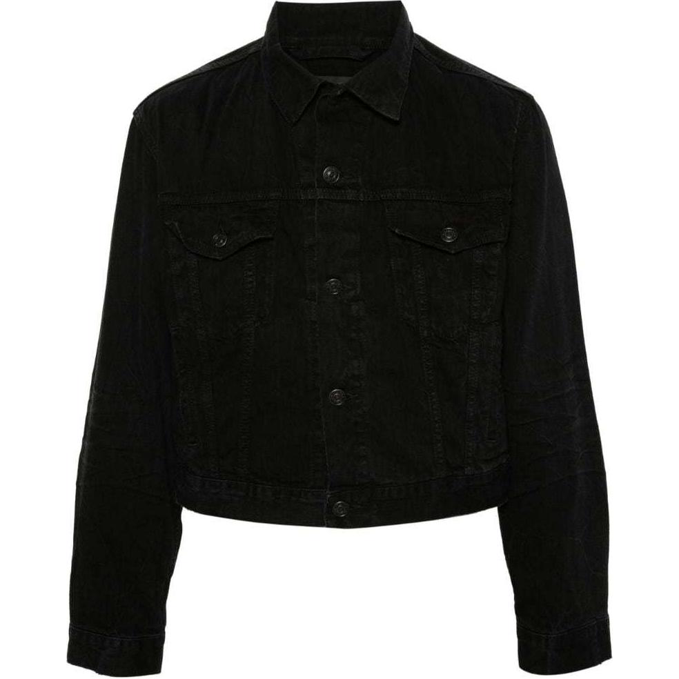 Order Balenciaga Jaket Denim Hitam SS24 Unisex Lengan Panjang Regular Fit. 790869TQW54