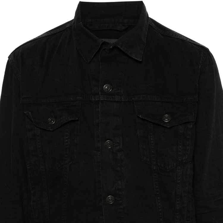 Cheap Balenciaga Jaket Denim Hitam SS24 Unisex Lengan Panjang Regular Fit. 790869TQW54