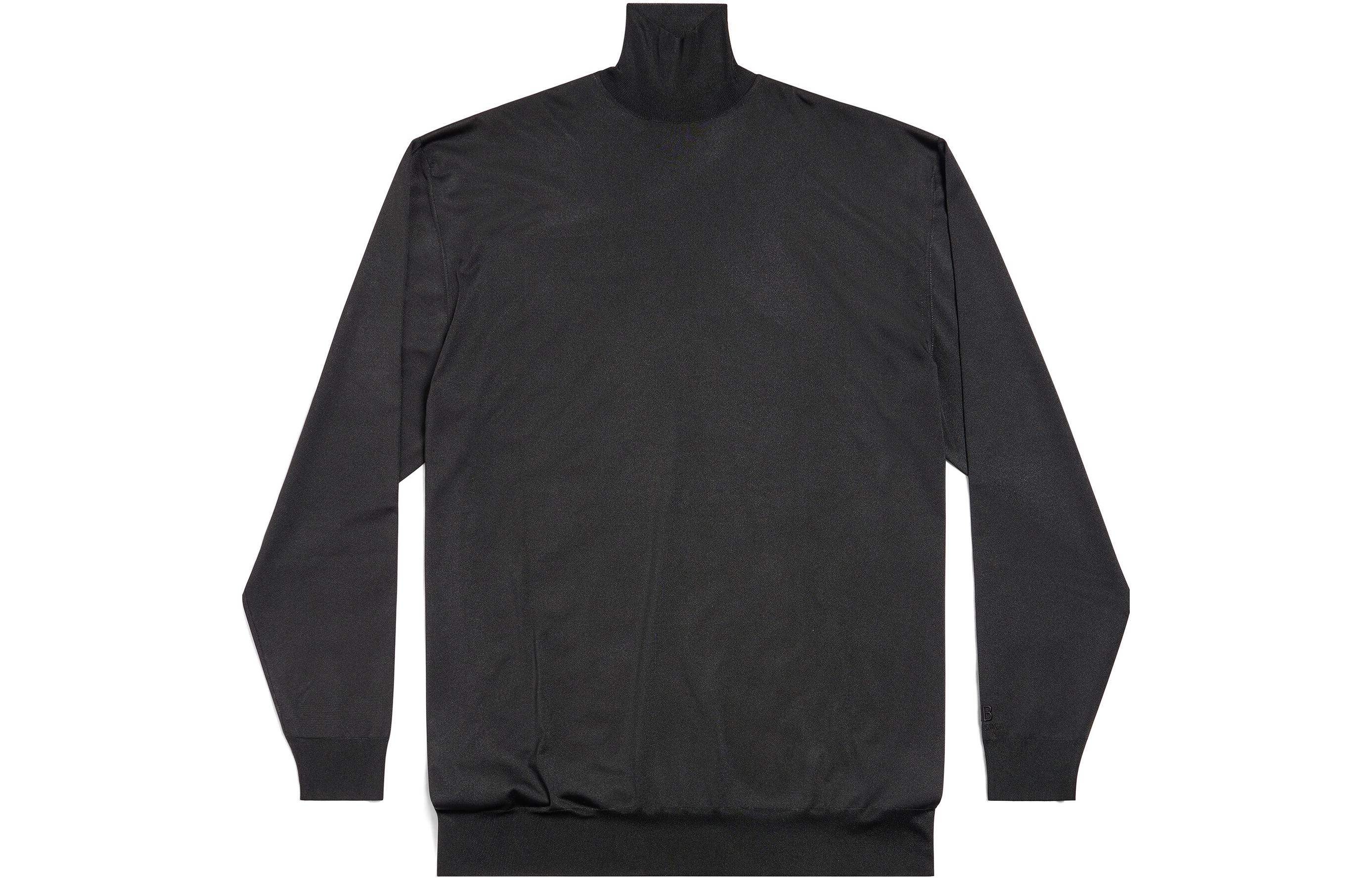 Balenciaga SS24 Black High-Neck Oversized Casual Sweatshirt Unisex 768862T62241000