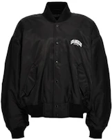 Balenciaga SS24 Black Letter Print Baseball Collar Jacket - Loose Fit 774065TNO271000 Balenciaga SS24 Black Letter Print Baseball Collar Jacket - Loose Fit 774065TNO271000