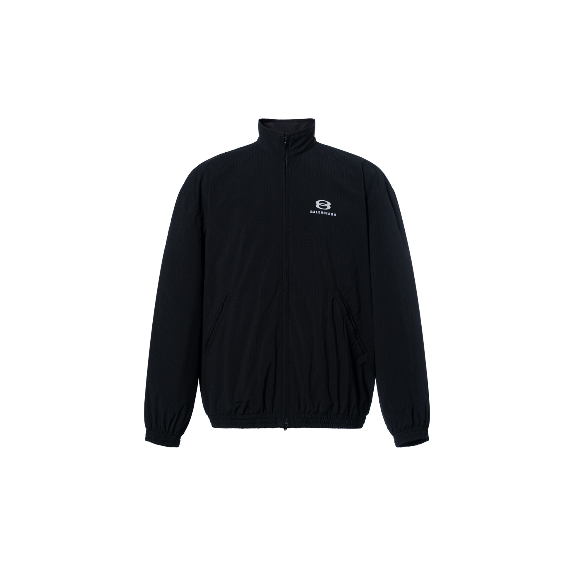 Balenciaga SS24 Black Logo Print Zip Jacket Unisex Oversized Fit 773048TKO311000