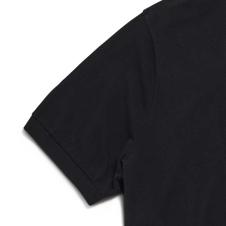 Sizing Balenciaga SS24 Baju Polo Hitam Unisex Oversized dengan Logo Sulaman. 791001TQVM71000