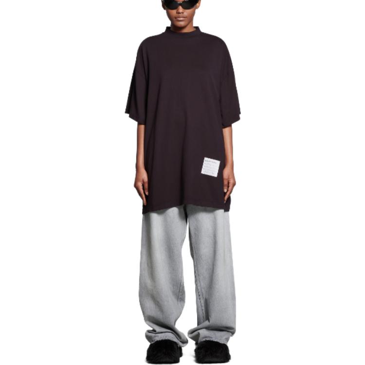 Balenciaga SS24 Brown Logo Tag Oversized Unisex T-Shirt. 739028TPVN41270 圖 4