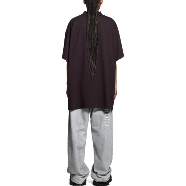 Balenciaga SS24 Brown Logo Tag Oversized Unisex T-Shirt. 739028TPVN41270 圖 5