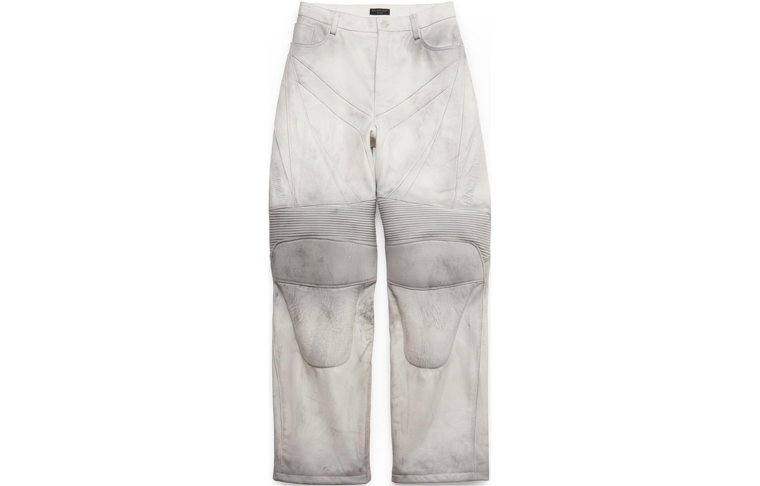 Balenciaga SS24 Contrast Straight-Leg Mid-Rise Relaxed Pants  White. 747080TOS149012