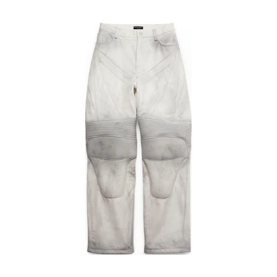 Balenciaga SS24 Contrast Straight-Leg Mid-Rise Relaxed Pants White. 747080TOS149012