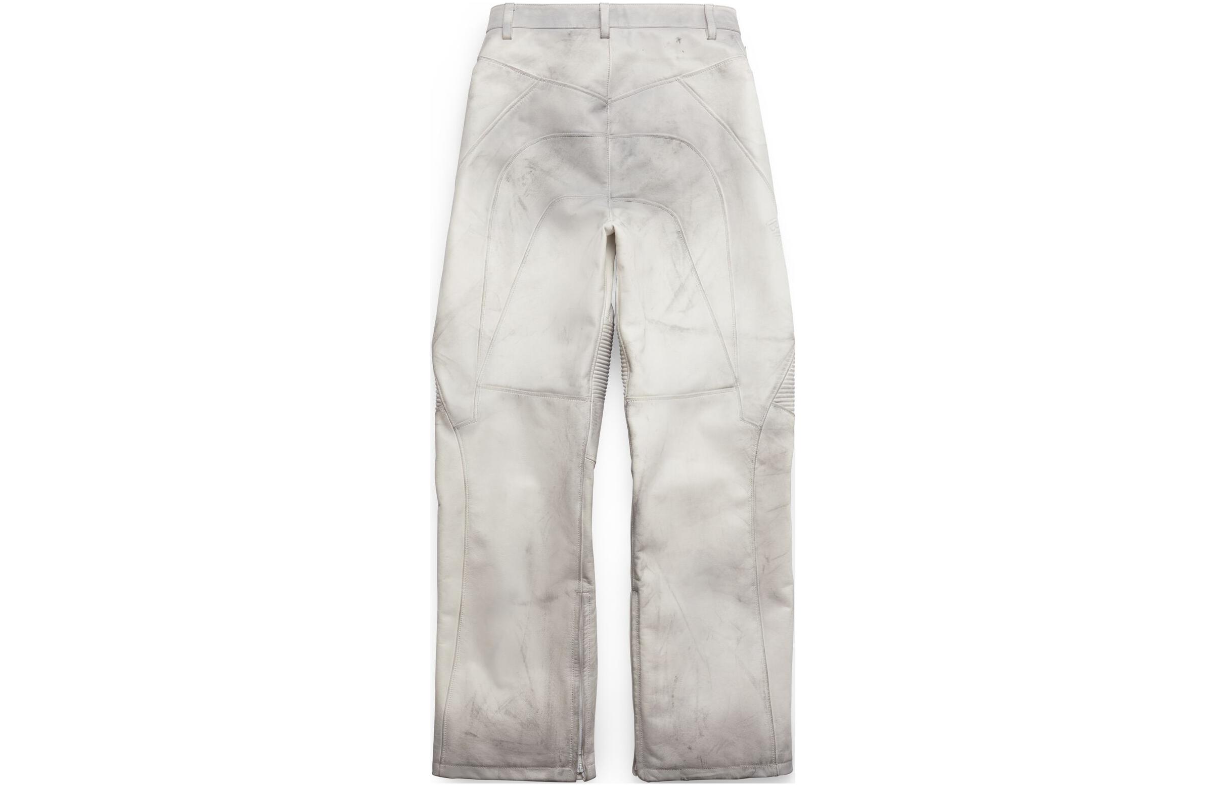 Lookbook Balenciaga SS24 Seluar Putih Potongan Lurus Mid-Rise Gaya Santai. 747080TOS149012